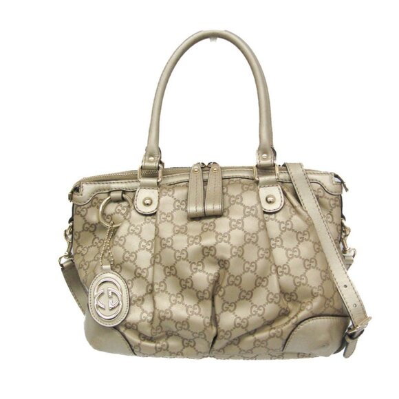 GUCCI Gold Leather Shoulder Bag - Picture 1 of 16